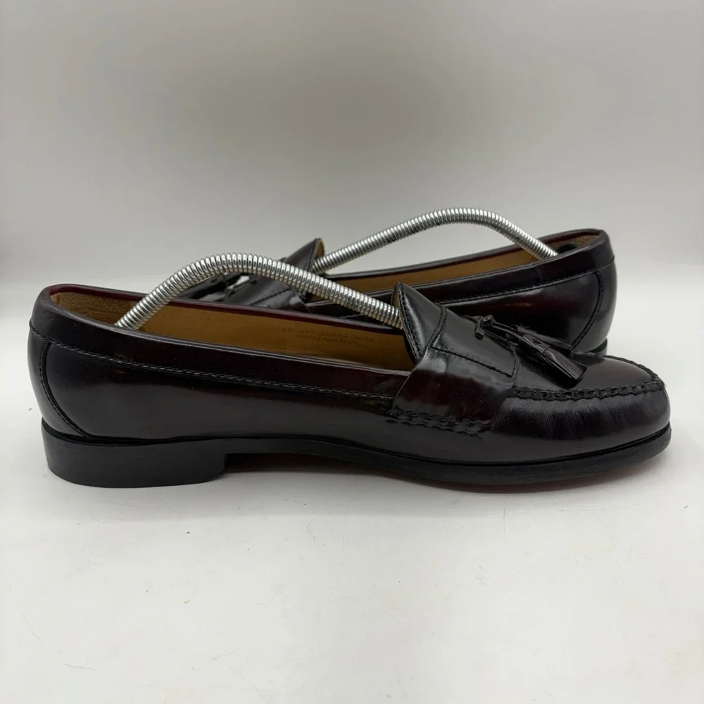 Kirkland Signature Mens Burgundy‎ Leather Tassel Loafers Size 12 D 21273 Brazil